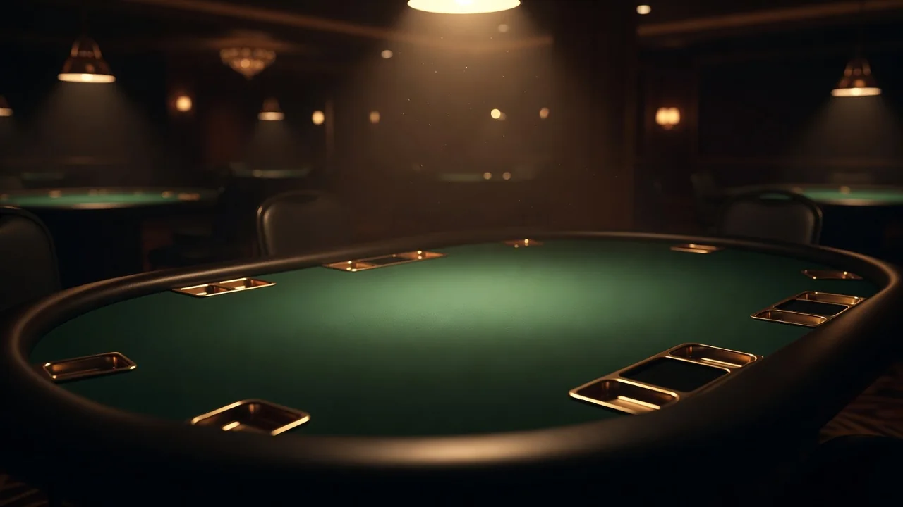 Turniej pokerowy — stół i żetony